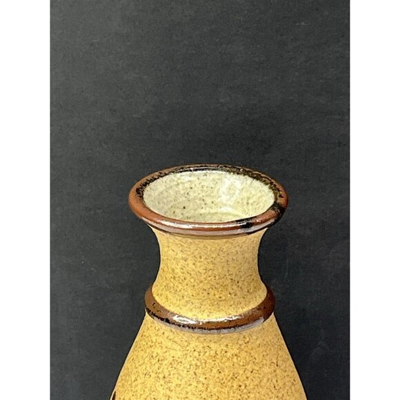 Tonala Signed Art Pottery Flower Vase 6" Hand Painted Brown Floral Vase - Picture 3 of 9